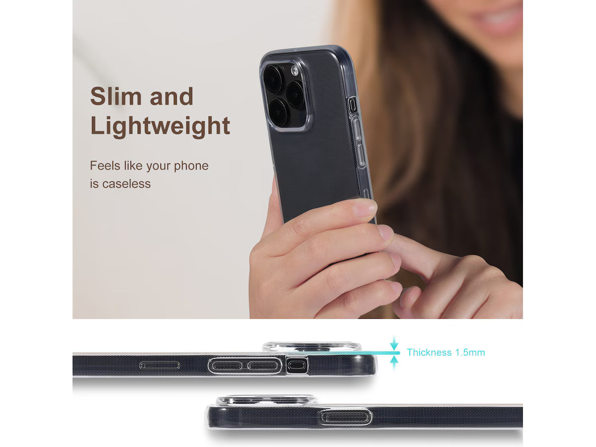 iiglo iPhone 15 Pro Silikondeksel (gjennomsiktig)